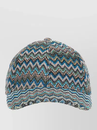 Missoni Viscose Blend Baseball Cap Curved Brim In Multi