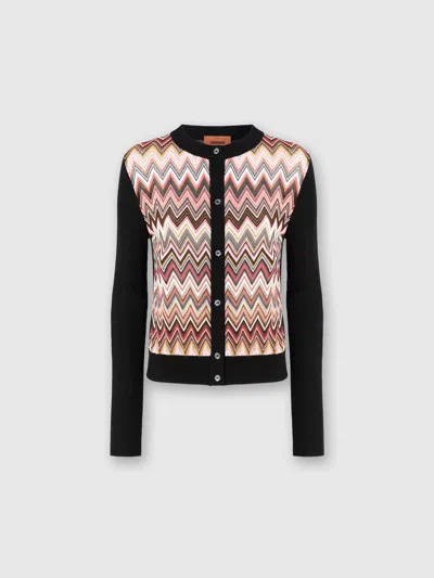 MISSONI CARDIGAN AUS EINER VISKOSEMISCHUNG MIT CHEVRON-EINSATZ