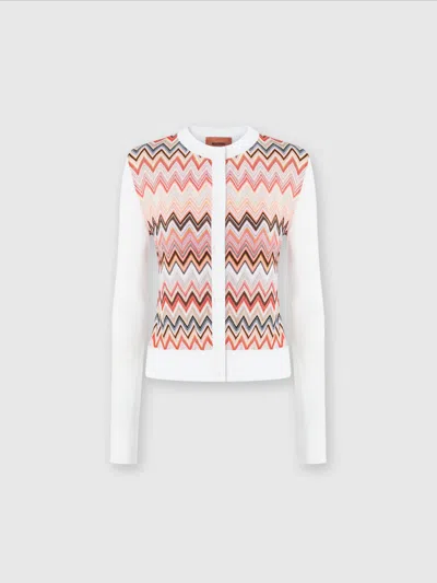 MISSONI CARDIGAN AUS EINER VISKOSEMISCHUNG MIT CHEVRON-EINSATZ