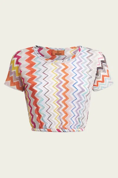 Missoni Chevron Knitted Crop Top In Multicolor