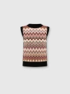 Missoni Viscose-blend Crewneck Vest With Chevron Insert In Black