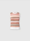 Missoni Viscose-blend Crewneck Vest With Chevron Insert In Multicoloured