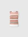 Missoni Viscose-blend Crewneck Vest With Chevron Insert In Multicoloured