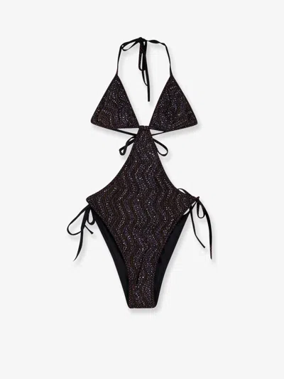 Missoni Viscose Blend One Piece Swimsuit In Black