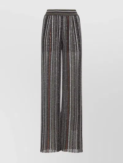 MISSONI VISCOSE BLEND STRIPED WIDE LEG PANTS