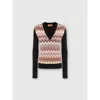 Missoni Viscose-blend Sweaters With Chevron Insert And V-neck In Black