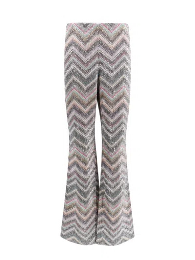 Missoni Sequined Metallic Crochet-knit Flared Pants In Multi