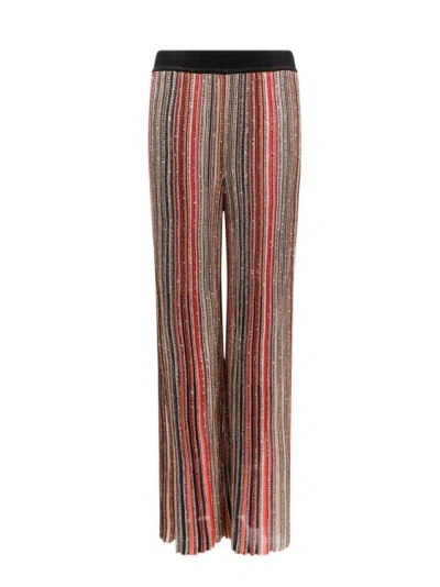 Missoni Viscose Blend Trouser With Sequins In Brown