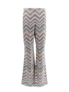 Missoni Sequined Metallic Crochet-knit Flared Pants In Grey