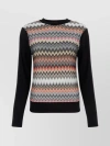 MISSONI VISCOSE CHEVRON KNIT CREW SWEATER