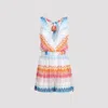 Missoni Zigzag Halterneck Romper In Mw Multi Shade Fucsia