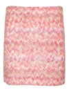 Missoni Metallic Crochet-knit Mini Skirt In Rose