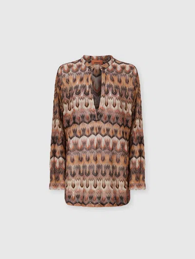 Missoni Viscose Lamé Blouse With Arabesque Motif In Multi