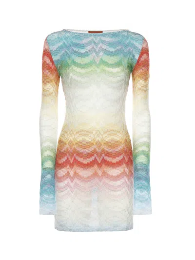 Missoni Womens Multicolor Gradient Raschel-knit Mini Dress