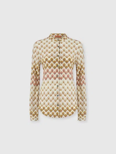 Missoni Viscose Lamé Shirt With Lace Motif In Multi