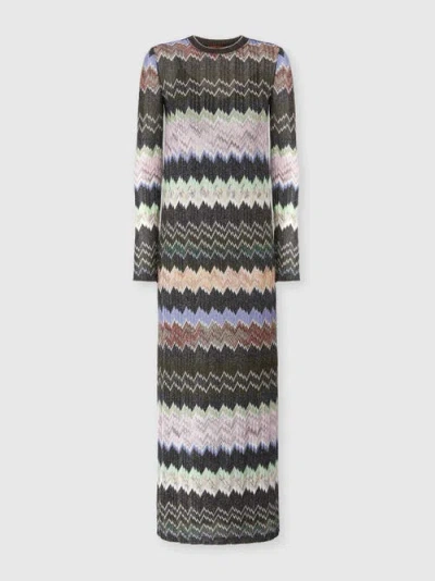Missoni Viscose Lamé Snake-pattern Gown In Multi