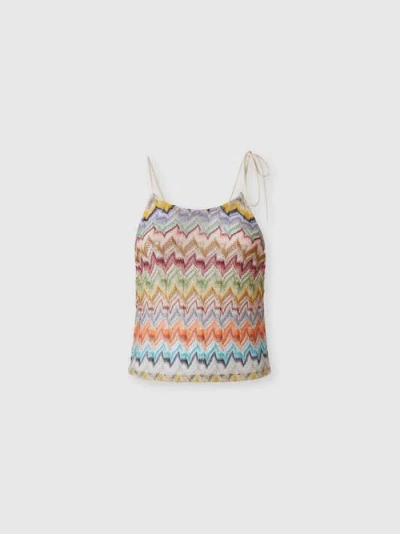 Missoni Viscose Lamé Top With Thin Straps In Brown