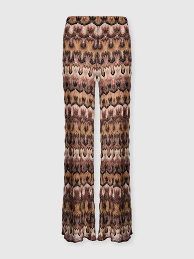 MISSONI Viscose Lamé Trousers with Arabesque Motif