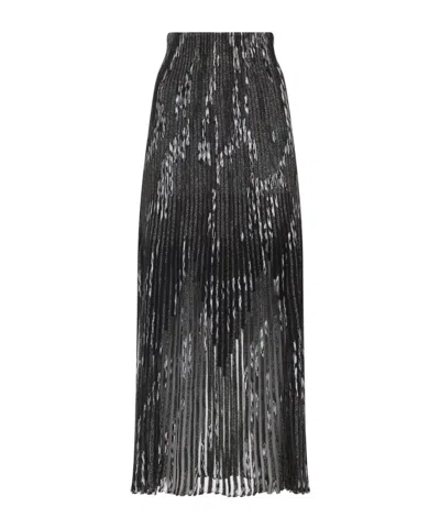 Missoni Pleated Long Skirt In Black