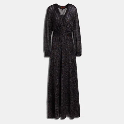 Pre-owned Missoni Viscose Maxi Dress 40 In Black