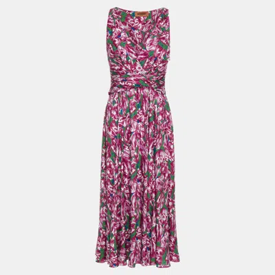 Pre-owned Missoni Viscose Midi Dress 40 In Pink