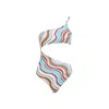 Missoni Multicolor Wave Asymmetric Cutout One-piece Swimsuit
