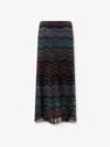 Missoni Viscose Skirt With Laminated Chevron Pattern In Multi