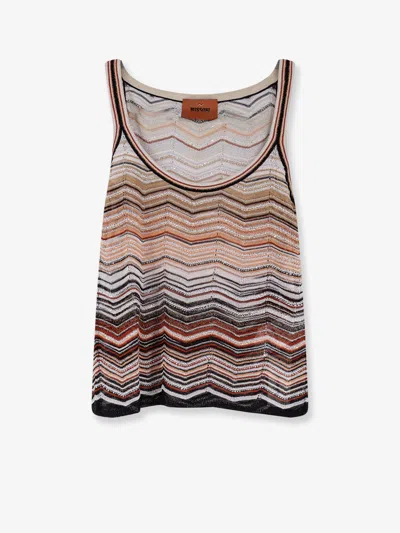 Missoni Women Multicolor Chevron Lam Tank Top, Xxl Luxury Tops For Women Darveys
