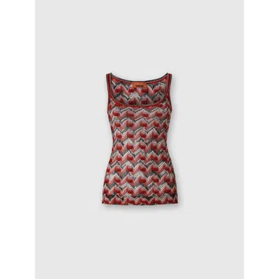 MISSONI MISSONI VISCOSE TANK TOP WITH ROUND NECKLINE