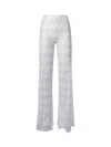 Missoni Ausgestellte Cover-up-hose Aus Zick-zack-lamé-viskose In White/silver