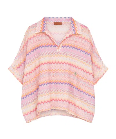 Missoni V-neck Blouse In Pink