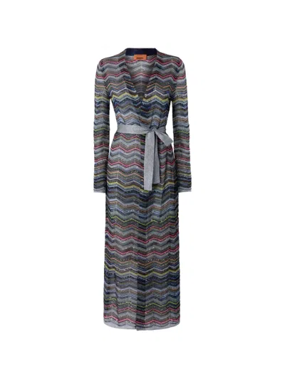 Missoni V-neck Cardigan In Blue