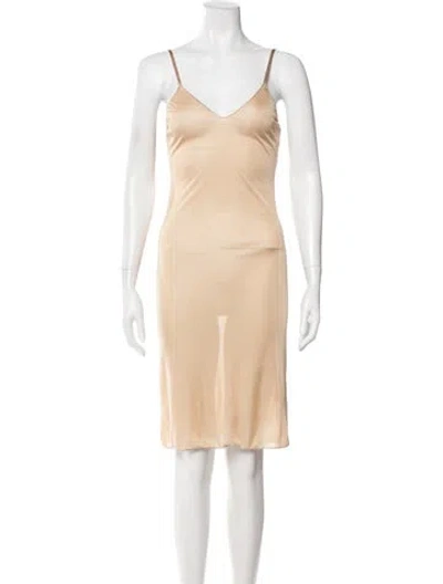 Pre-owned Missoni V-neck Knee-length Dress In Neutral