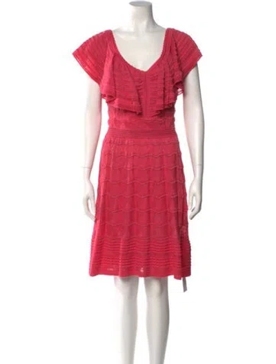 Pre-owned Missoni V-neck Knee-length Dress In Pink