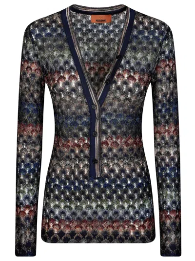 Missoni V-neck Knit Sweater Vest In Multicolor