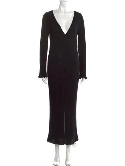Pre-owned Missoni V-neck Long Dress In Black