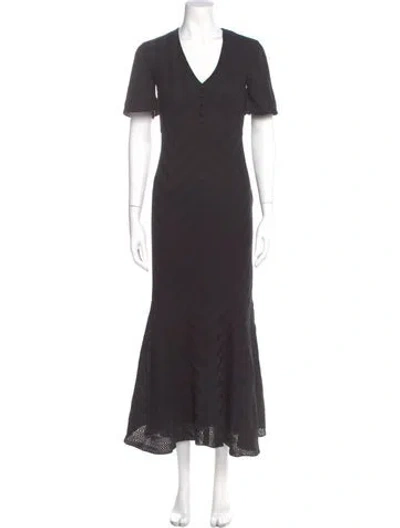 Pre-owned Missoni V-neck Long Dress W/ Tags In Gray