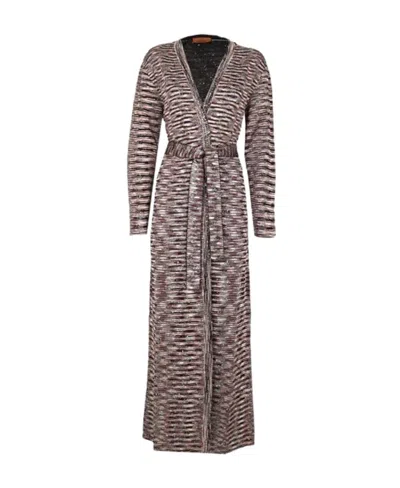 Missoni V-neck Long-sleeved Knitted Cardigan In Multi