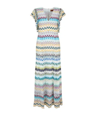 Missoni V-neck Midi Dress In Multi