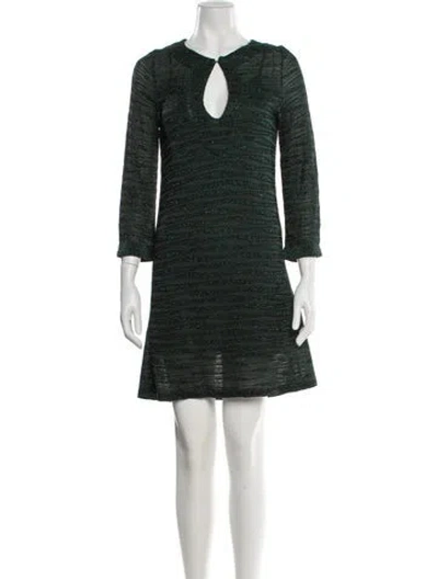 Pre-owned Missoni V-neck Mini Dress In Blue