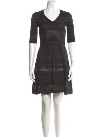Pre-owned Missoni V-neck Mini Dress In Gray