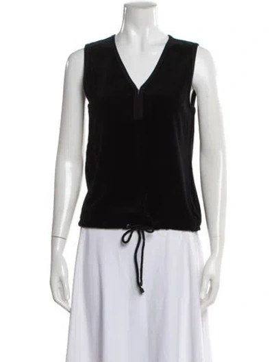 Pre-owned Missoni V-neck Sleeveless Top In Black