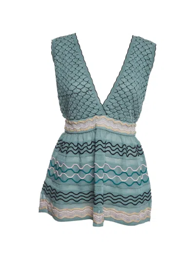 Pre-owned Missoni V-neck Top In Blue
