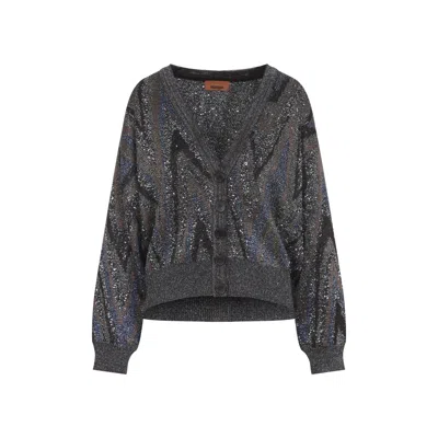 Missoni V-necked Cardigan In Black