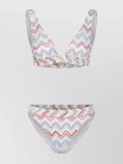 Missoni Waistband Elastic High-cut Legs V-neckline Zigzag