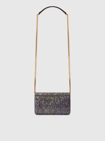 Missoni Wallet On Chain In Lamé Viscose In Black
