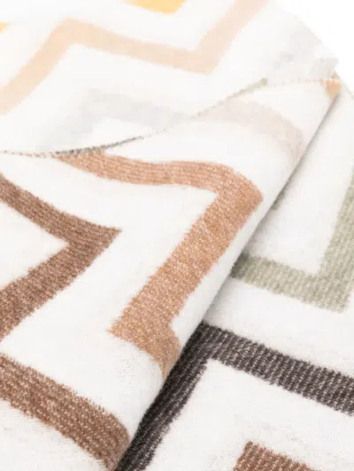 Missoni Watamu Chevron Fringed Throw In Neutral