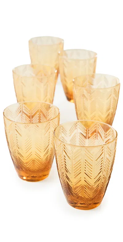 Missoni Water Glass Set Amber In Brown