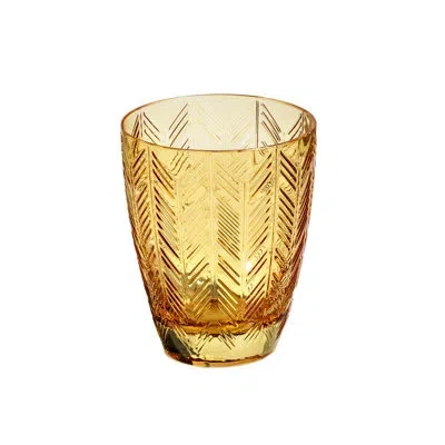 Missoni Water Glasses Zig Zag Set Of 6  Amber 11.8 Oz, Diam. 3.3, H 4 In In Yellow