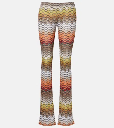 Missoni Wave Lamé Slim Pants In Multi